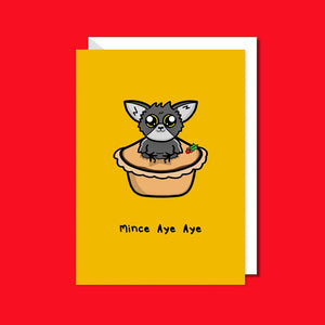 Mince Aye Aye Christmas Card - Funny Christmas Greetings - Innabox - Festive Pins - Mince Pies