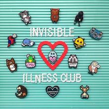 Load image into Gallery viewer, Irritable Owl Syndrome Enamel Pin - Invisible Illness Club - Innabox - self care - IBS

