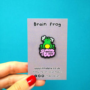 Brain Frog Enamel Pin - Invisible Illness Club - Innabox - self care - brain fog