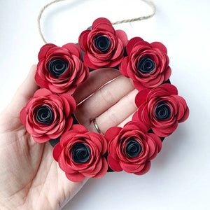 Poppy Paper Flower Wreath Decoration - Turn the Page Design