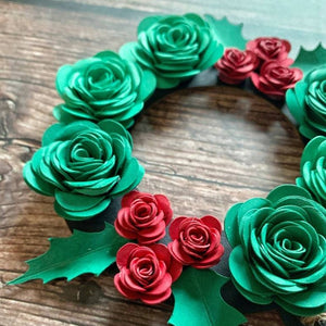 Christmas Flower Wreath Paper Decoration - Turn the Page Design