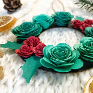 Christmas Flower Wreath Paper Decoration - Turn the Page Design