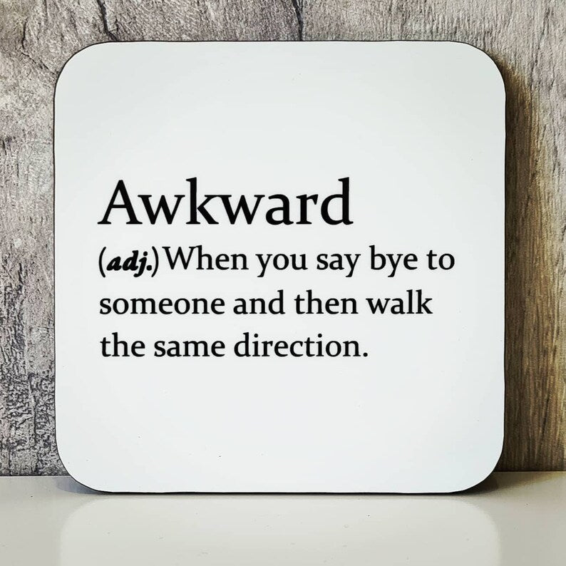 Dictionary Definition Coaster - Awkward - The Crafty Little Fox