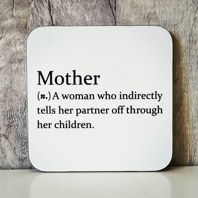 Mother dictionary definition coaster - The Crafty Little Fox