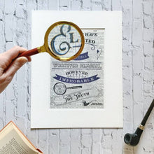 Load image into Gallery viewer, Dictionary Page Print - Sherlock Holmes Quote -Turn the Page Design
