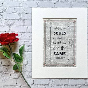 Dictionary Page Print - Wuthering Heights - Emily Bronte Quote -Turn the Page Design