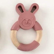 Load image into Gallery viewer, Beech &amp; Silicone Bunny Teether - Seb and Roo
