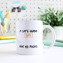 Load image into Gallery viewer, A Cat&#39;s Guide to Life Mug - Purple Tree Designs
