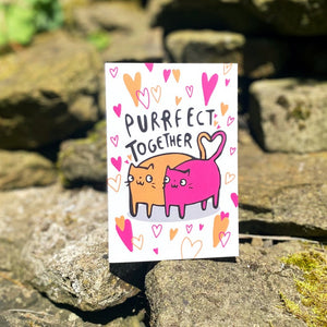 Purrfect Together - Cat lovers card - Katie Abey