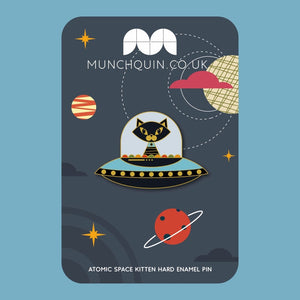 Enamel Pin - Atomic Space Kitten - Alien Cat - Munchquin