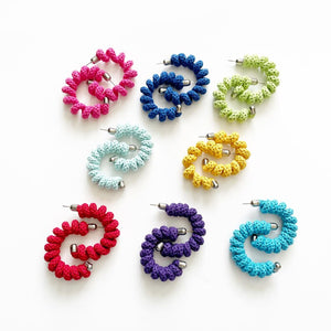 Spring Hoop Earrings - Cool Mint - Cotton Rope Jewellery - Handmade by Tinni