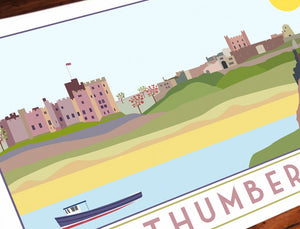 Northumberland Landmarks tourism inspired A3 poster print - Sweetpea & Rascal