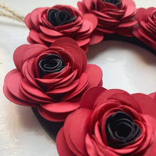 Load image into Gallery viewer, Poppy Paper Flower Wreath Decoration - Turn the Page Design
