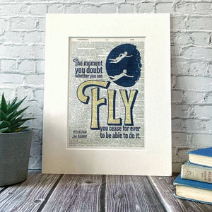 Dictionary Page Print - Peter Pan Quote - Turn the Page Design