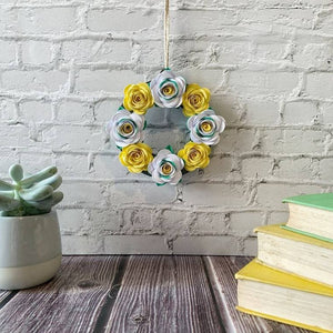 Yorkshire Rose Paper Flower Wreath Decoration - Turn the Page Design