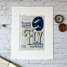Load image into Gallery viewer, Dictionary Page Print - Peter Pan Quote - Turn the Page Design
