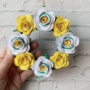 Yorkshire Rose Paper Flower Wreath Decoration - Turn the Page Design