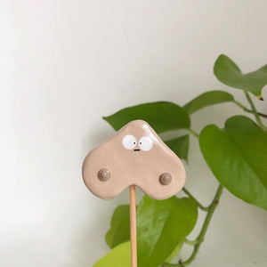 Boobs Plant Pal - Polymer Clay decoration - Lotte Howe Designs