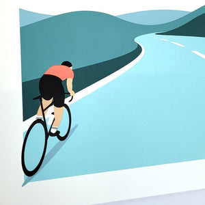 Out For a Spin - cycling themed art print - Or8 Design