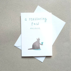 A reassuring Paw - Greeting Card - Illustrator Kate - Cat Lovers