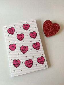 Sassy Hearts Run Free notebook - A6 notepad - Thriftbox