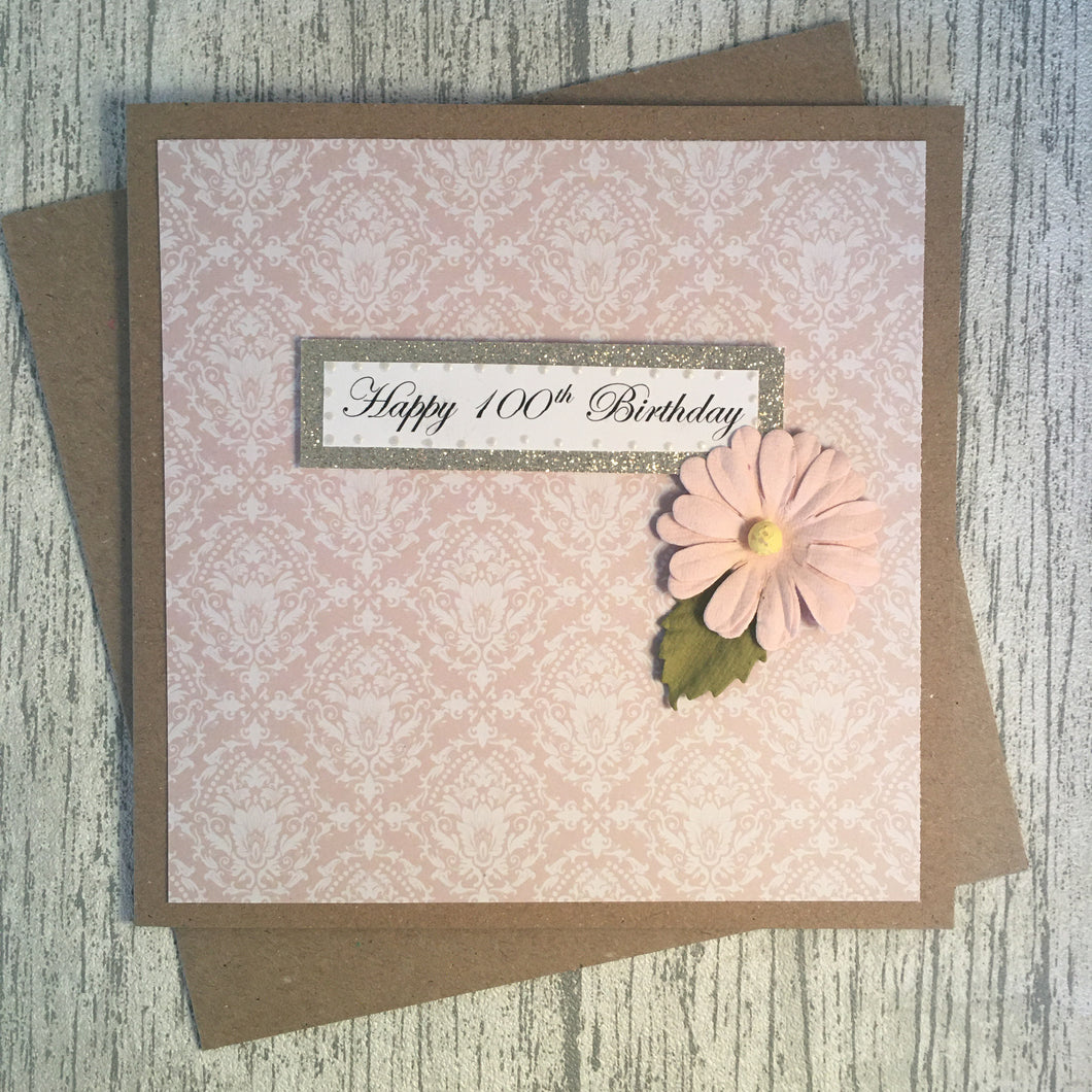 100th Birthday Card - 100 - Handmade by Natalie