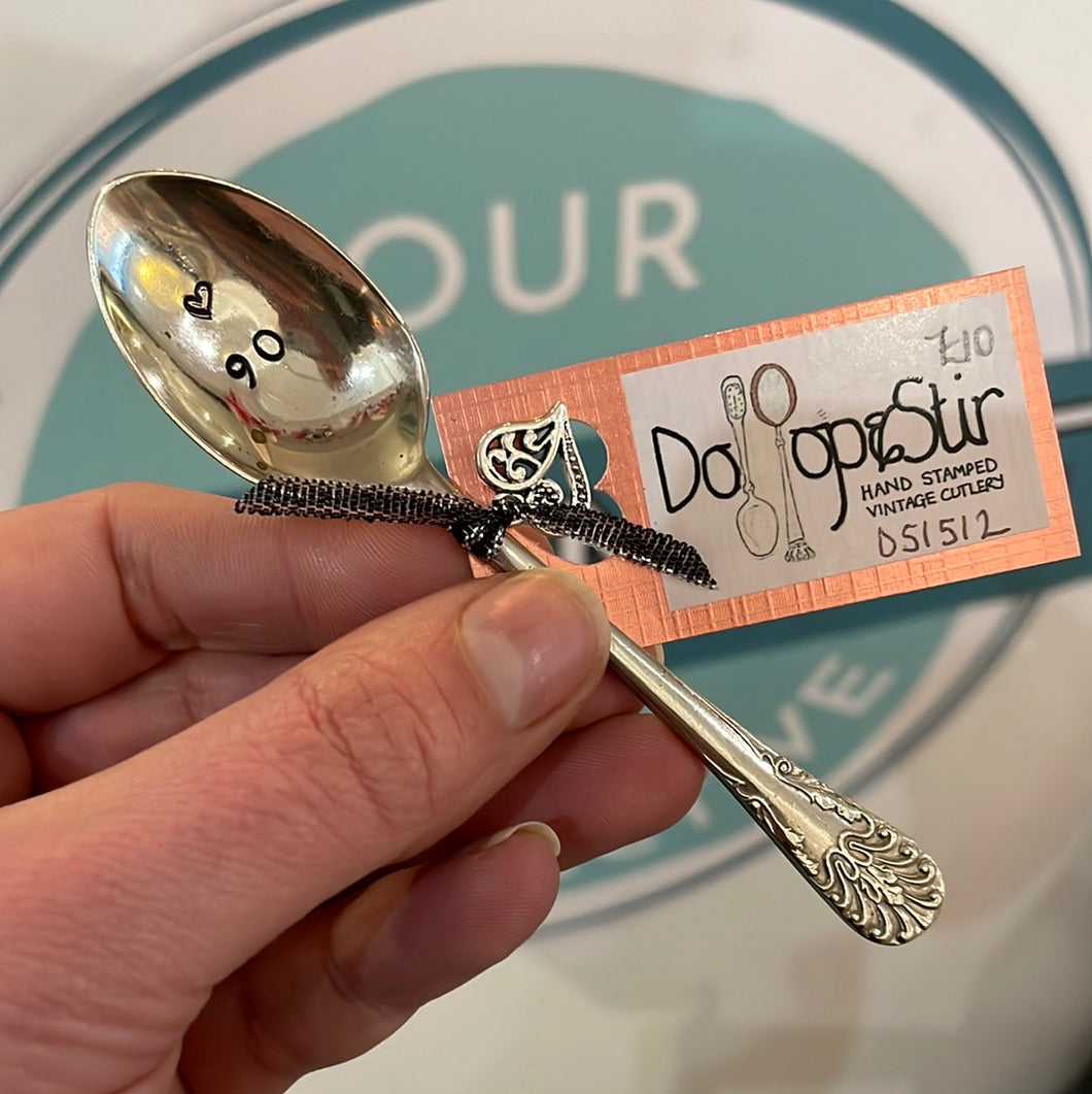 90 stamped teaspoon - Dollop and Stir