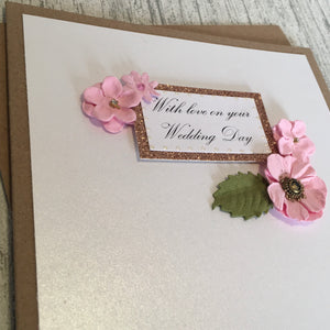 Flower Wedding Card - Handmade by Natalie