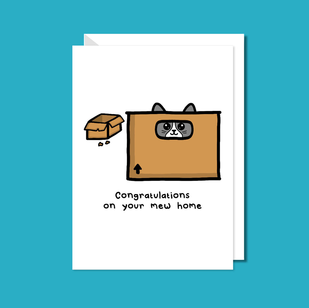 New Home Card - puns - cats - Innabox
