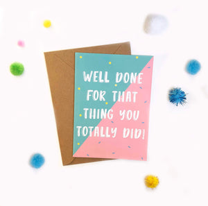 Well done card -Thriftbox