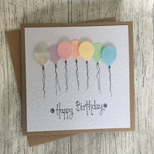 Load image into Gallery viewer, Rainbow Balloon Birthday Card - Handmade by Natalie
