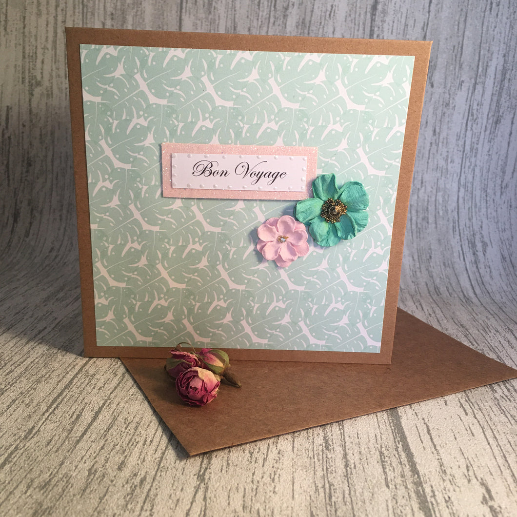 Bon Voyage Card - Handmade by Natalie - Leaving