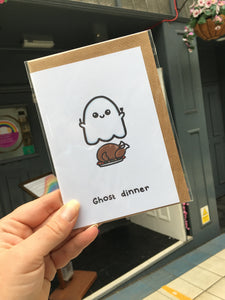 Ghost Dinner Card - Innabox Greetings Card - puns
