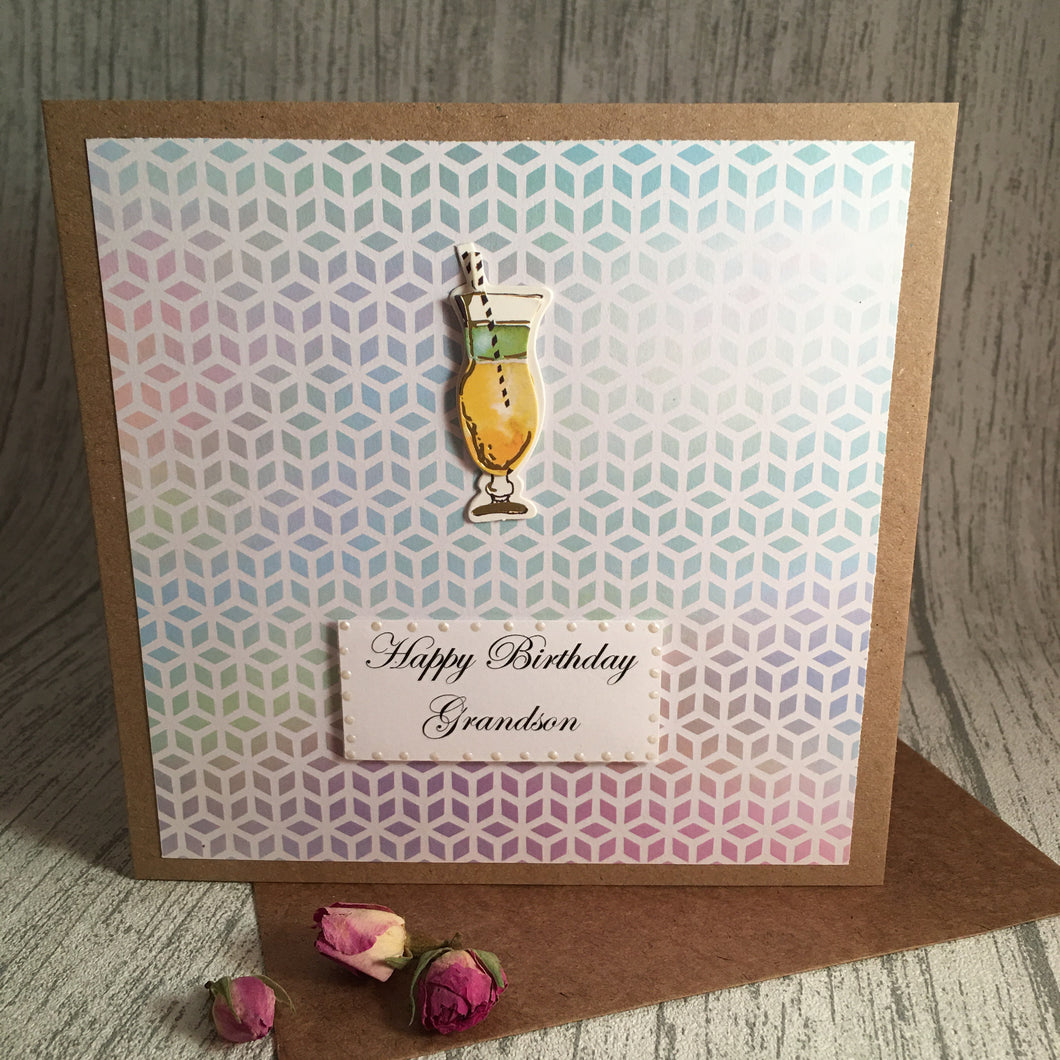 Grandson Birthday Card - Handmade by Natalie