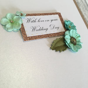 Flower Wedding Card - Handmade by Natalie