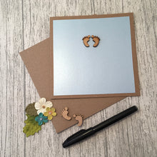 Load image into Gallery viewer, Baby Feet Card - Birthday/New Baby/Christening - Handmade By Natalie
