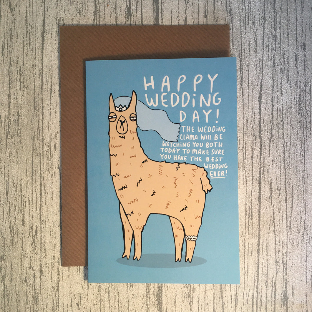 Happy Wedding Day - Llama - Katie Abey