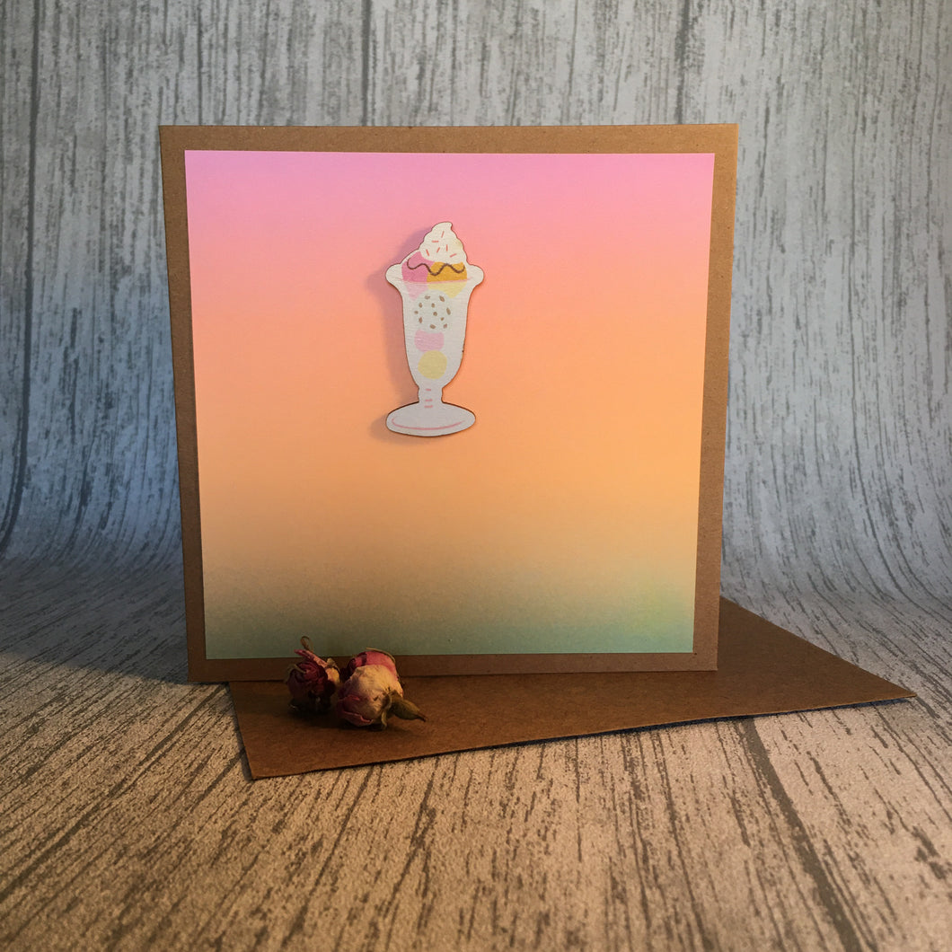 Ice cream sundae Card - Handmade by Natalie