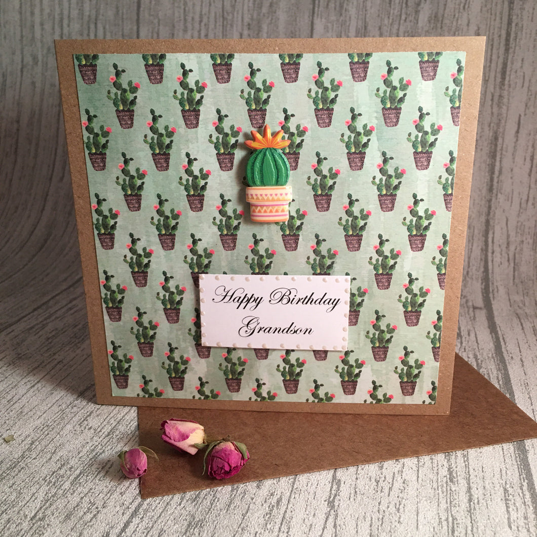 Grandson Birthday Card - Handmade by Natalie