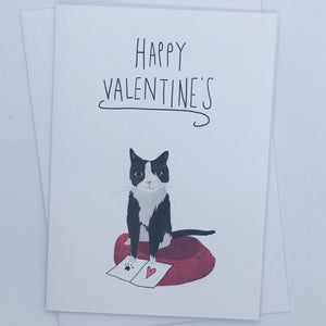 Happy Valentines Card - Illustrator Kate - Cat Love