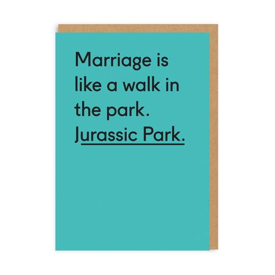 Jurassic Park Marriage greetings card - Sarcastic cards - Anniversary - Wedding - OHHDeer