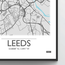 Load image into Gallery viewer, Leeds Map Illustration - A4 print - Art by Arjo - Yorkshire Illustrations
