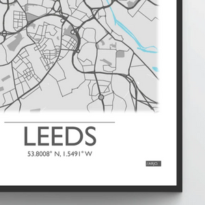Leeds Map Illustration - A4 print - Art by Arjo - Yorkshire Illustrations