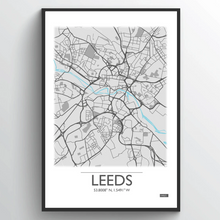 Load image into Gallery viewer, Leeds Map Illustration - A4 print - Art by Arjo - Yorkshire Illustrations
