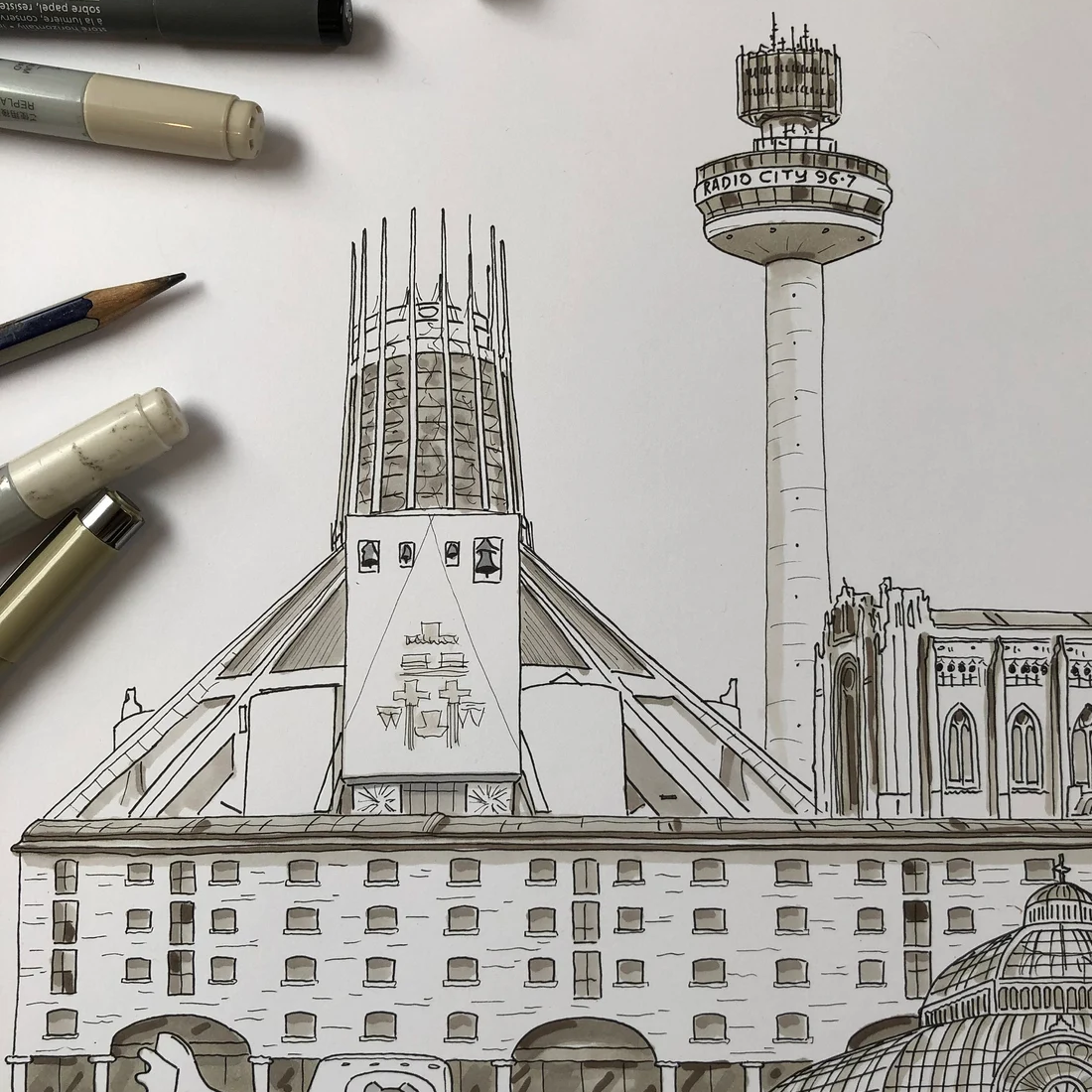 Liverpool Landmarks Collage Illustration - A4 print - Art by Arjo – Our ...
