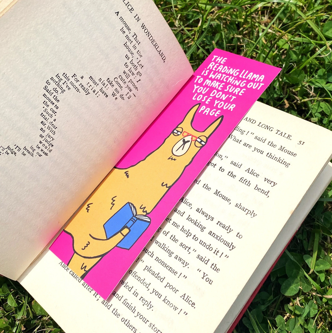 The Reading Llama Bookmark - Cute book lover gift - Katie Abey