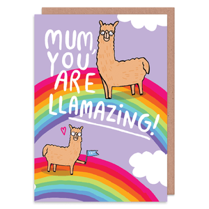 Mum you are llamazing - Llama puns - greetings card - Katie Abey