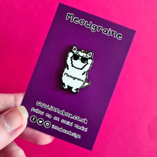 Load image into Gallery viewer, Meowgraine enamel pin - migraine - chronic illness pin badge - Invisible Illness Club - Innabox
