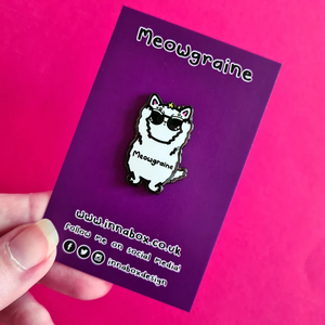 Meowgraine enamel pin - migraine - chronic illness pin badge - Invisible Illness Club - Innabox