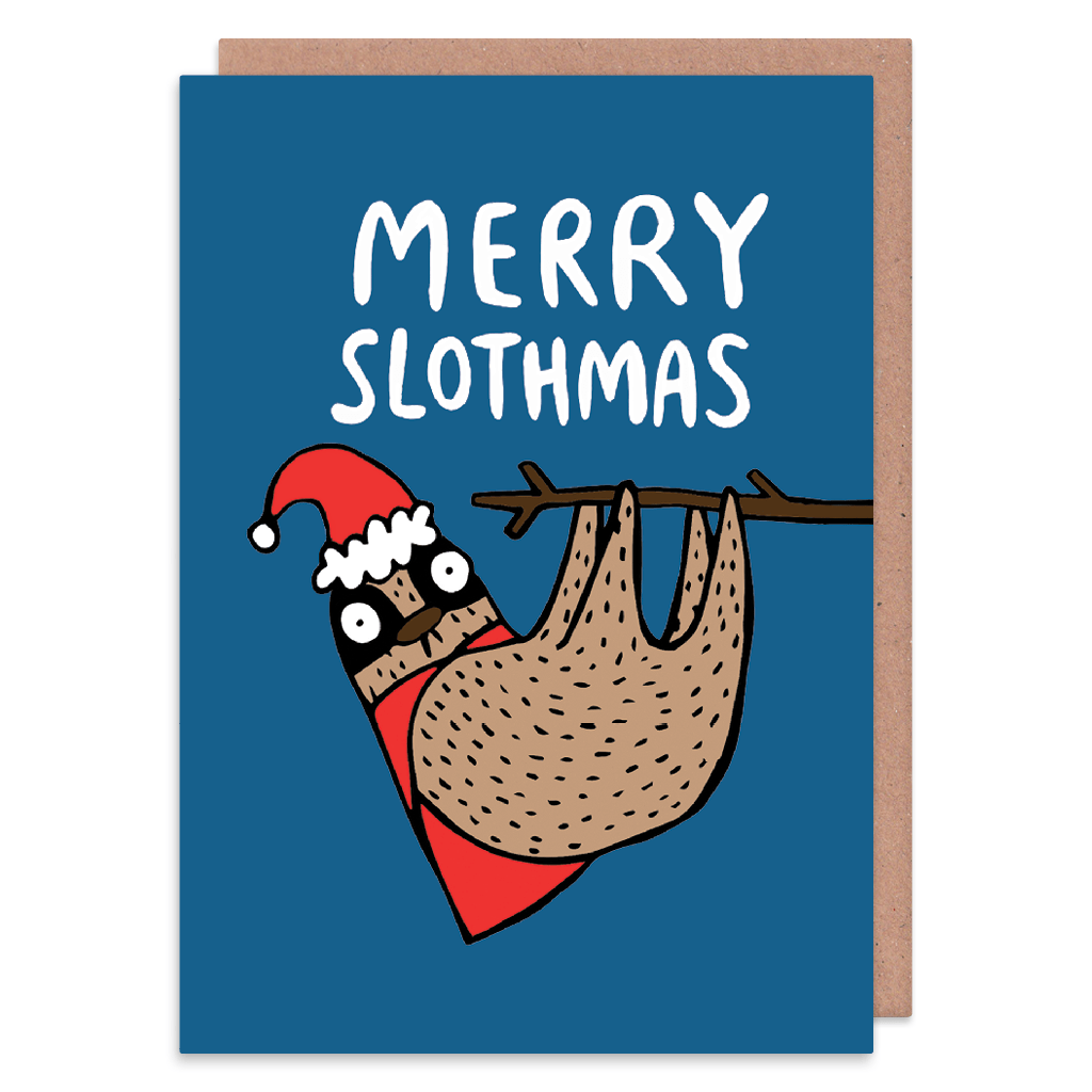 Merry Slothmas - Punny Christmas Card - Kate Abey Design Ltd - Christmas Greetings
